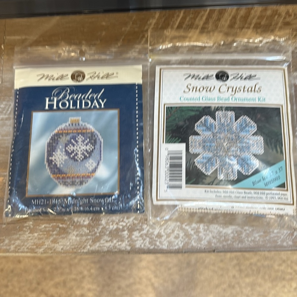 2 Mill Hill Beaded Holiday Ornament Kits